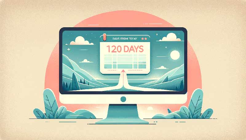 120 dní od dneška - Online kalkulačka data