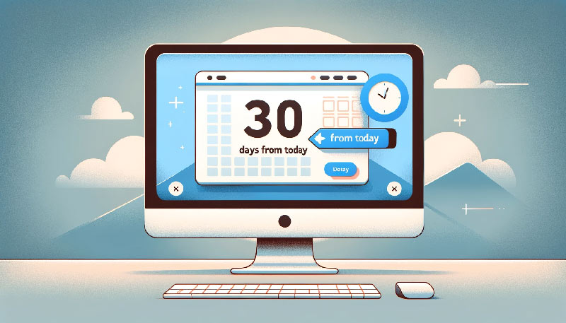 30 jours à partir d'aujourd'hui - Calculateur de date en ligne
