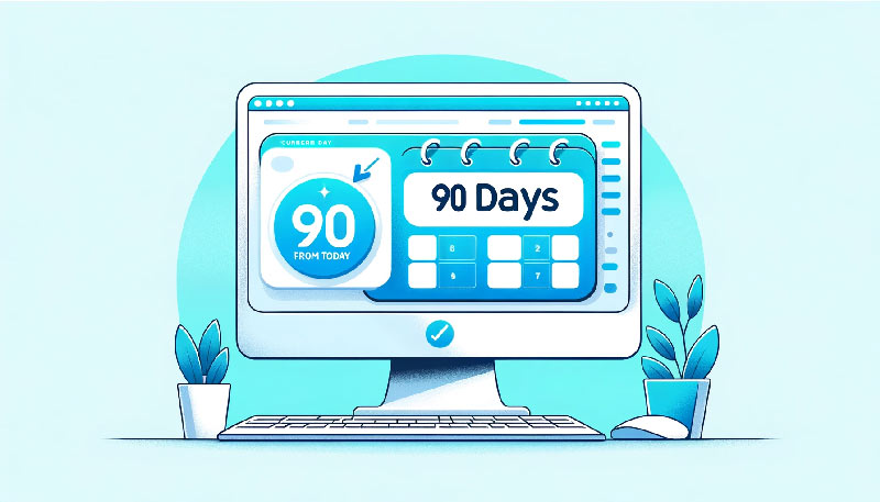90 Tage ab heute - Online-Datumrechner