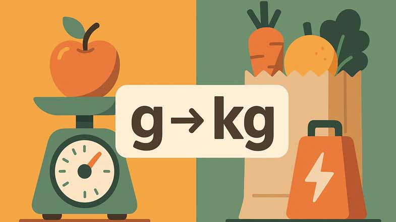 Převodník gramů na kilogramy - g na kg