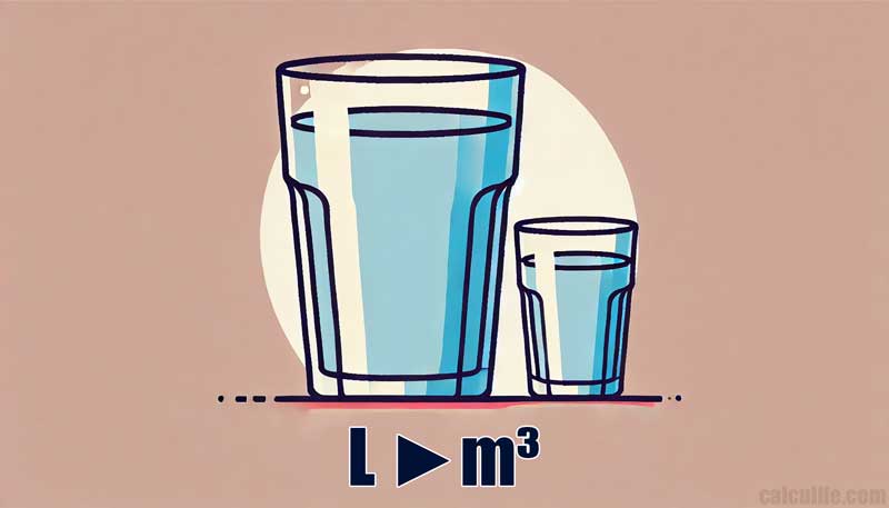 Convertir L en m3 - Litres en Mètres Cubes